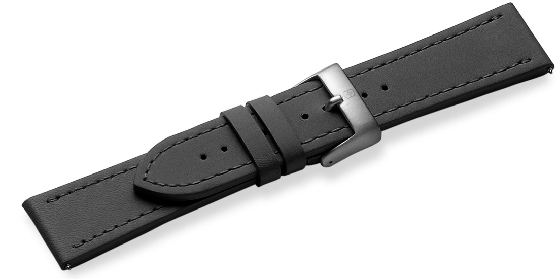 Black leather strap with buckle-004488.1