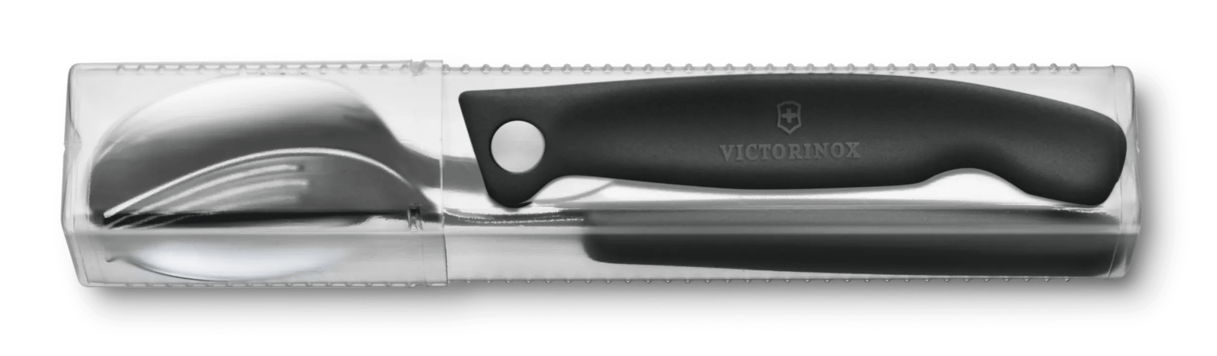 Victorinox Swiss Classic Paring Knife Fork and Spoon Set in black