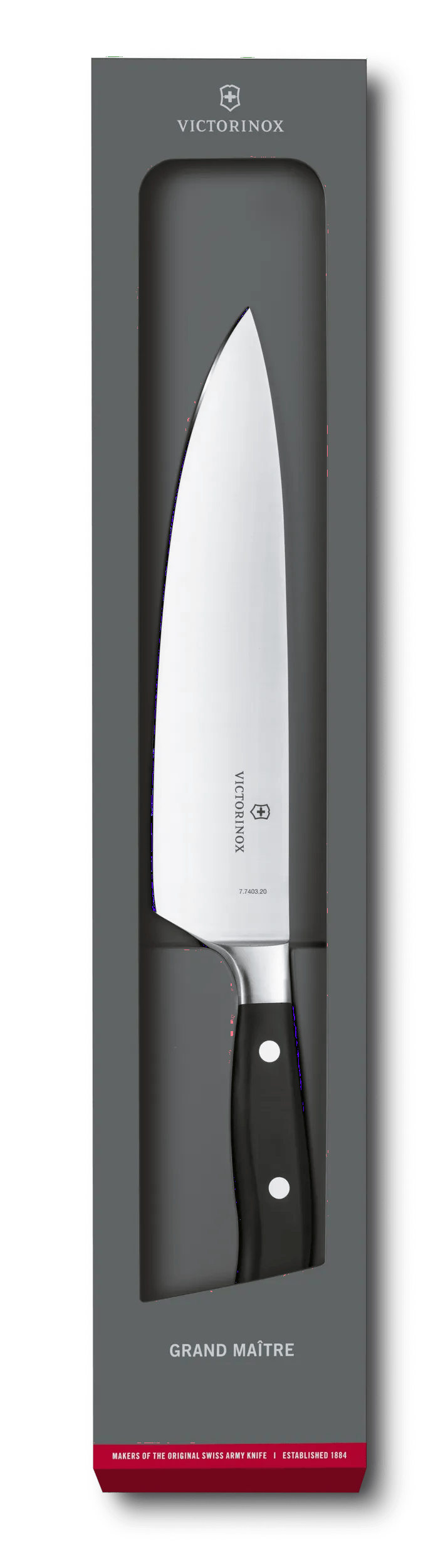 Cuchillo para chef forjado Grand Maître color Negro. Hoja 20 cm. Victorinox