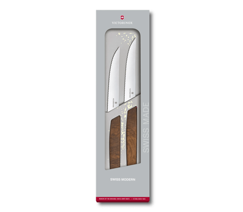 Swiss Modern Steakmesser-Set, Wellenschliff-6.9000.12WG