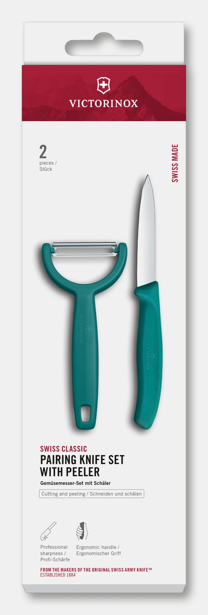 Swiss Classic Paring Knife Set with Y-Peeler, 2 Pieces - 6.7114.22C1