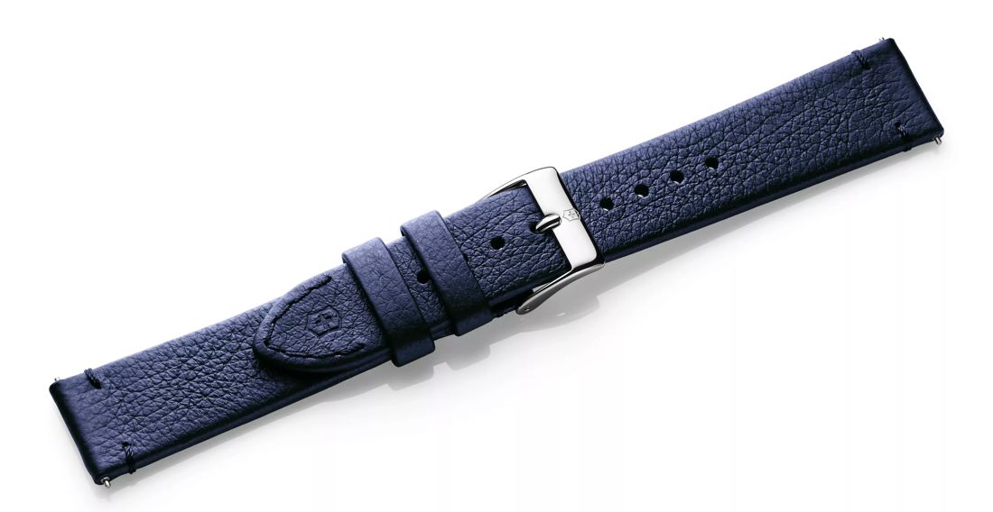Blue leather strap with buckle-005589