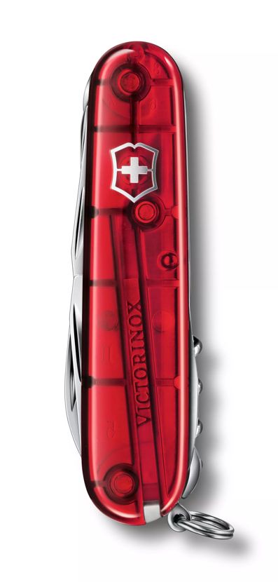 Victorinox Huntsman roja transparente navaja multiusos de 15 funciones 