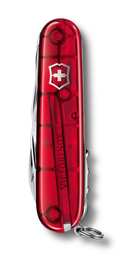 Victorinox Huntsman roja transparente navaja multiusos de 15 funciones 