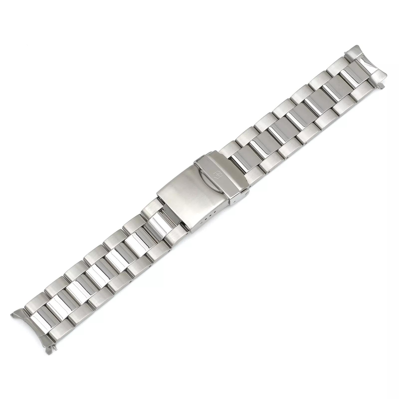 S/s bracelet w/diver's clasp and endpieces, Field L-000004