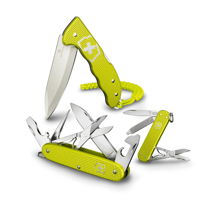 Victorinox Evolution S18 Delemont Swiss Army Knife – Locking Blade – Yellow  – Suncoast Golf Center & Academy